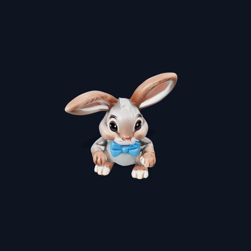 Animated Bunny with Bow Tie Model Pack